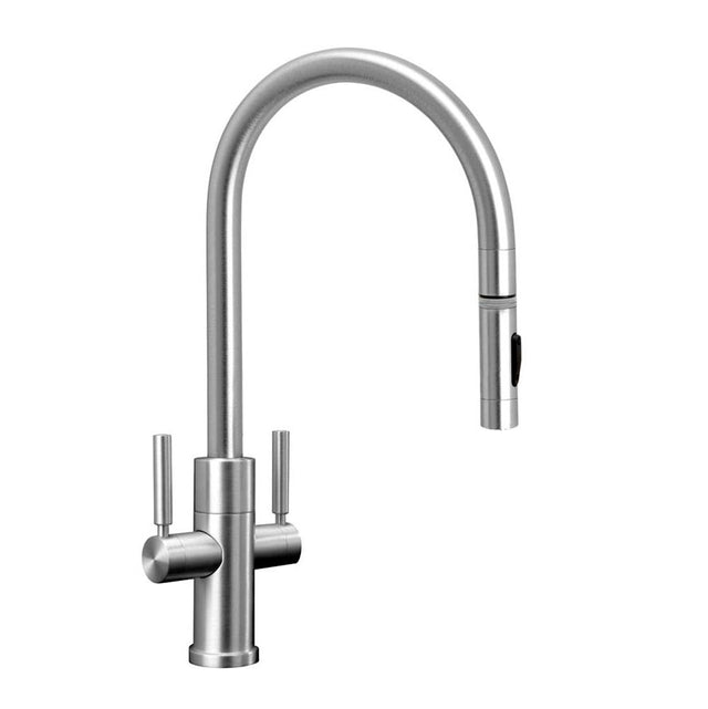 Waterstone - Modern 2 Handle Plp Pulldown Faucet - Toggle Sprayer - Unlacquered Polished Brass