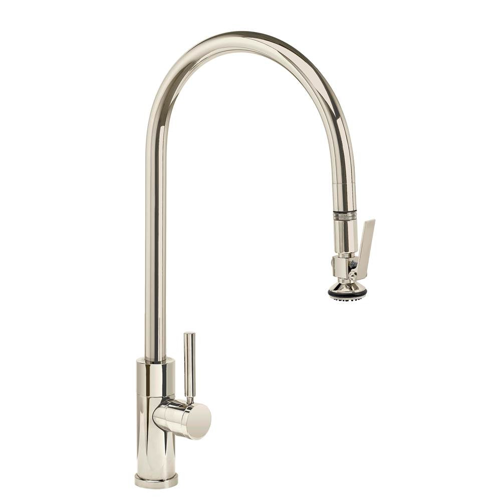 Waterstone - Waterstone Modern Extended Reach PLP Pulldown Faucet - Lever Sprayer - Polished Nickel