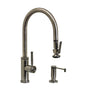Waterstone - Waterstone Industrial PLP Pulldown Faucet - Lever Sprayer - 2pc. Suite - Unlacquered Polished Brass