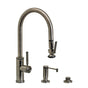 Waterstone - Waterstone Industrial PLP Pulldown Faucet - Lever Sprayer - 3pc. Suite - Unlacquered Polished Brass