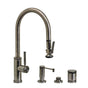 Waterstone - Waterstone Industrial PLP Pulldown Faucet - Lever Sprayer - 4pc. Suite - Unlacquered Polished Brass