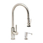 Waterstone - Waterstone Modern PLP Pulldown Faucet - Lever Sprayer - 2pc. Suite - Unlacquered Polished Brass