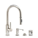 Waterstone - Waterstone Industrial Prep Size PLP Pulldown Faucet - Toggle Sprayer - 4pc. Suite - Unlacquered Polished Brass