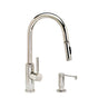 Waterstone - Waterstone Industrial Prep Size PLP Pulldown Faucet - Toggle Sprayer - Angled Spout - 2pc. Suite - Unlacquered Polished Brass