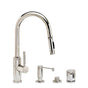 Waterstone - Waterstone Industrial Prep Size PLP Pulldown Faucet - Toggle Sprayer - Angled Spout - 4pc. Suite - Unlacquered Polished Brass