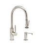 Waterstone - Waterstone Industrial Prep Size PLP Pulldown Faucet - Lever Sprayer - 2pc. Suite - Unlacquered Polished Brass