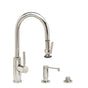 Waterstone - Waterstone Industrial Prep Size PLP Pulldown Faucet - Lever Sprayer - 3pc. Suite - Unlacquered Polished Brass