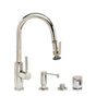 Waterstone - Waterstone Industrial Prep Size PLP Pulldown Faucet - Lever Sprayer - Angled Spout - 4pc. Suite - Unlacquered Polished Brass