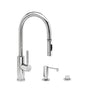 Waterstone - Waterstone Modern Prep Size PLP Pulldown Faucet - Toggle Sprayer - 3pc. Suite - Unlacquered Polished Brass