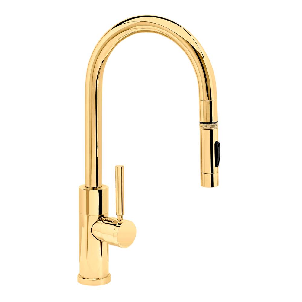 Waterstone - Waterstone Modern PLP Pulldown Faucet - Toggle Sprayer - Polished Brass