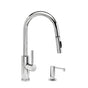 Waterstone - Waterstone Modern Prep Size PLP Pulldown Faucet - Toggle Sprayer - Angled Spout - 2pc. Suite - Unlacquered Polished Brass