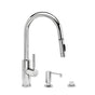 Waterstone - Waterstone Modern Prep Size PLP Pulldown Faucet - Toggle Sprayer - Angled Spout - 3pc. Suite - Unlacquered Polished Brass