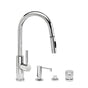Waterstone - Waterstone Modern Prep Size PLP Pulldown Faucet - Toggle Sprayer - Angled Spout - 4pc. Suite - Unlacquered Polished Brass