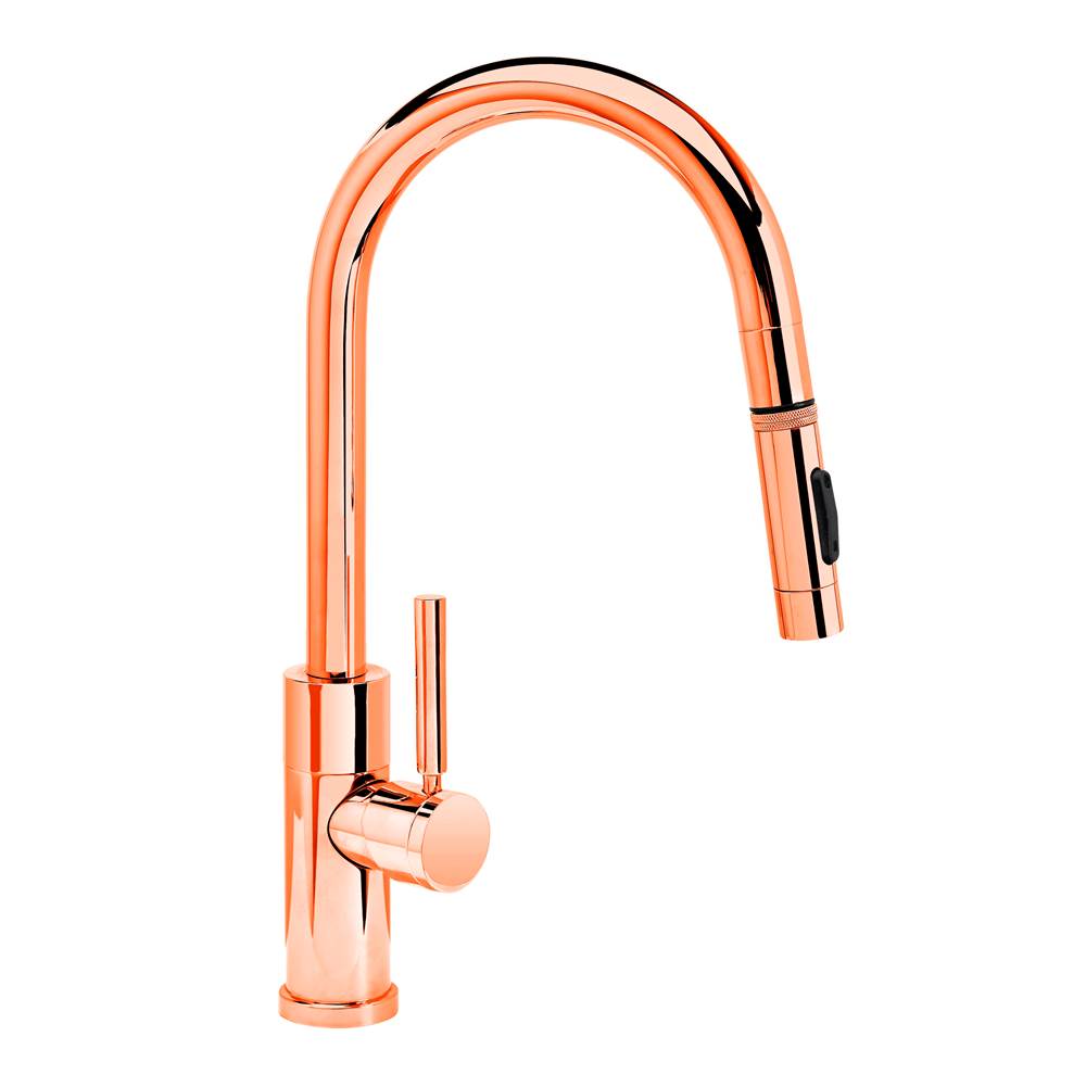 Waterstone - Waterstone Modern Prep Size PLP Pulldown Faucet - Toggle Sprayer - Angled Spout - Polished Copper