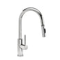 Waterstone - Waterstone Modern Prep Size PLP Pulldown Faucet - Toggle Sprayer - Angled Spout - Unlacquered Polished Brass