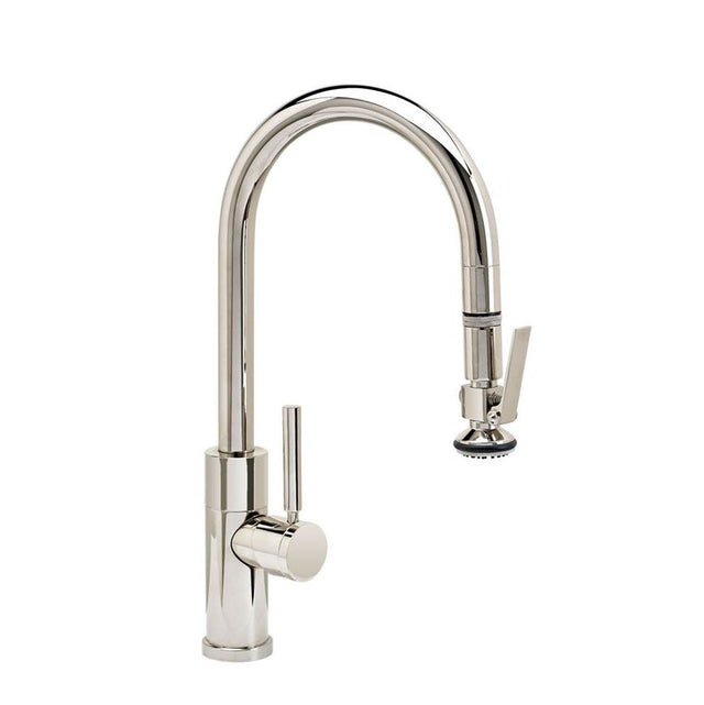 Waterstone - Waterstone Modern Prep Size PLP Pulldown Faucet - Lever Sprayer - Unlacquered Polished Brass