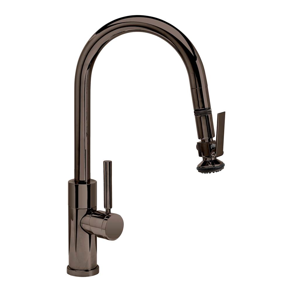 Waterstone - Waterstone Modern Prep Size PLP Pulldown Faucet - Lever Sprayer - Angled Spout - Black Nickel