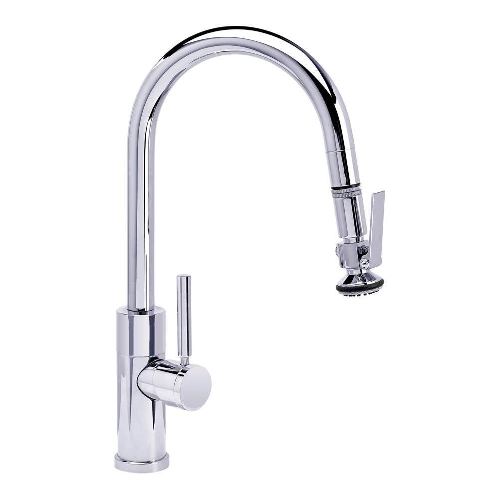 Waterstone - Waterstone Modern Prep Size PLP Pulldown Faucet - Lever Sprayer - Angled Spout - Chrome