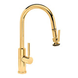 Waterstone - Waterstone Modern Prep Size PLP Pulldown Faucet - Lever Sprayer - Angled Spout - Polished Brass