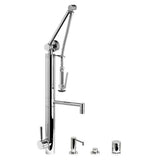 Waterstone - Waterstone Contemporary Gantry Pulldown Faucet - Straight Spout - 4pc. Suite - Graphite