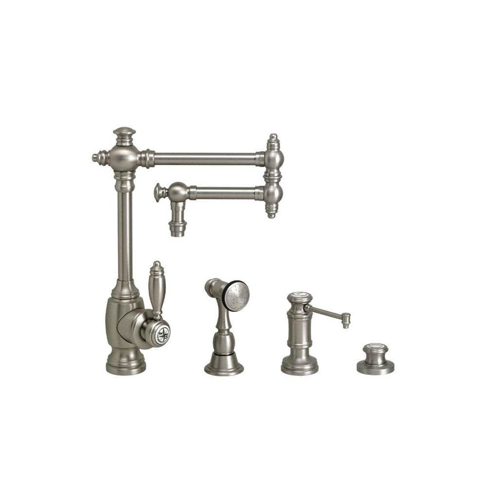 Waterstone - Waterstone Towson Kitchen Faucet - 12'' Articulated Spout - 3pc. Suite - Graphite