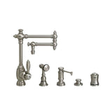 Waterstone - Waterstone Towson Kitchen Faucet - 12'' Articulated Spout - 4pc. Suite - Graphite