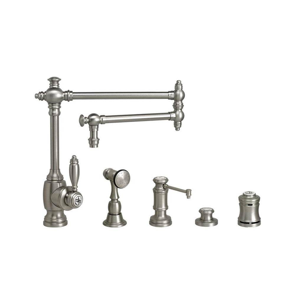 Waterstone - Waterstone Towson Kitchen Faucet - 18'' Articulated Spout - 4pc. Suite - Graphite