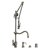 Waterstone - Waterstone Traditional Gantry Pulldown Faucet - Hook Spout - 4pc. Suite - Graphite