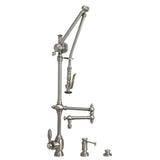 Waterstone - Waterstone Traditional Gantry Pulldown Faucet - 12'' Articulated Spout - 3pc. Suite - Graphite