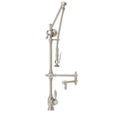Waterstone - Waterstone Traditional Gantry Pulldown Faucet - 12'' Articulated Spout - 2pc. Suite - Graphite