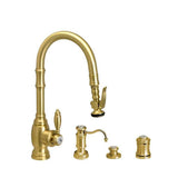 Waterstone - Waterstone Traditional Prep Size PLP Pulldown Faucet - Angled Spout - 4pc. Suite - Graphite