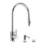 Waterstone - Waterstone Contemporary Extended Reach PLP Pulldown Faucet - Toggle Sprayer - 3pc. Suite - Graphite