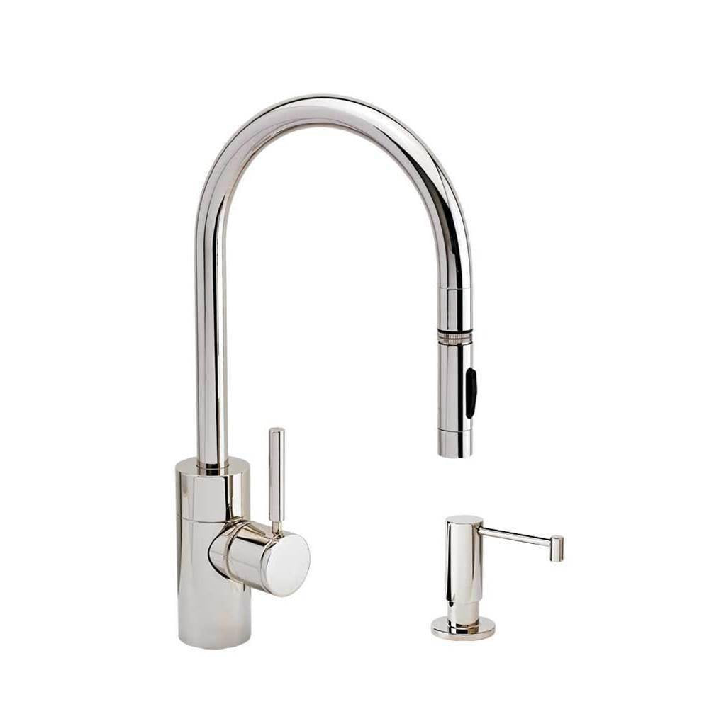 Waterstone - Waterstone Contemporary PLP Pulldown Faucet - Lever Sprayer - 2pc. Suite - Graphite
