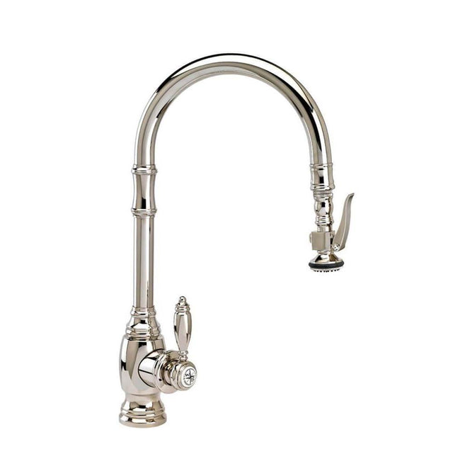 Waterstone - Waterstone Traditional PLP Pulldown Faucet - Angled Spout - 4pc. Suite - Graphite