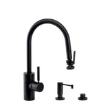 Waterstone - Waterstone Contemporary PLP Pulldown Faucet - Lever Sprayer - 3pc. Suite - Graphite