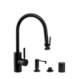 Waterstone - Waterstone Contemporary PLP Pulldown Faucet - Lever Sprayer - 4pc. Suite - Graphite