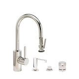 Waterstone - Waterstone Contemporary Prep Size PLP Pulldown Faucet - Lever Sprayer - 4pc. Suite - Graphite