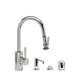 Waterstone - Waterstone Contemporary Prep Size PLP Pulldown Faucet - Lever Sprayer - 4pc. Suite - Graphite