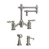 Waterstone - Waterstone Towson Bridge Faucet - 12'' Articulated Spout - Lever Handles - 2pc. Suite - Graphite