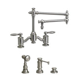 Waterstone - Waterstone Towson Bridge Faucet - 18'' Articulated Spout - Lever Handles - 3pc. Suite - Graphite