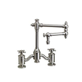 Waterstone - Waterstone Towson Bridge Faucet - 18'' Articulated Spout - Cross Handles - Graphite