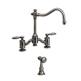 Waterstone - Waterstone Annapolis Bridge Faucet - Lever Handles w/ Side Spray - Graphite