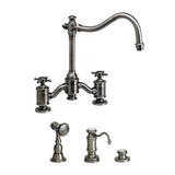 Waterstone - Waterstone Annapolis Bridge Faucet - Cross Handles - 3pc. Suite - Graphite