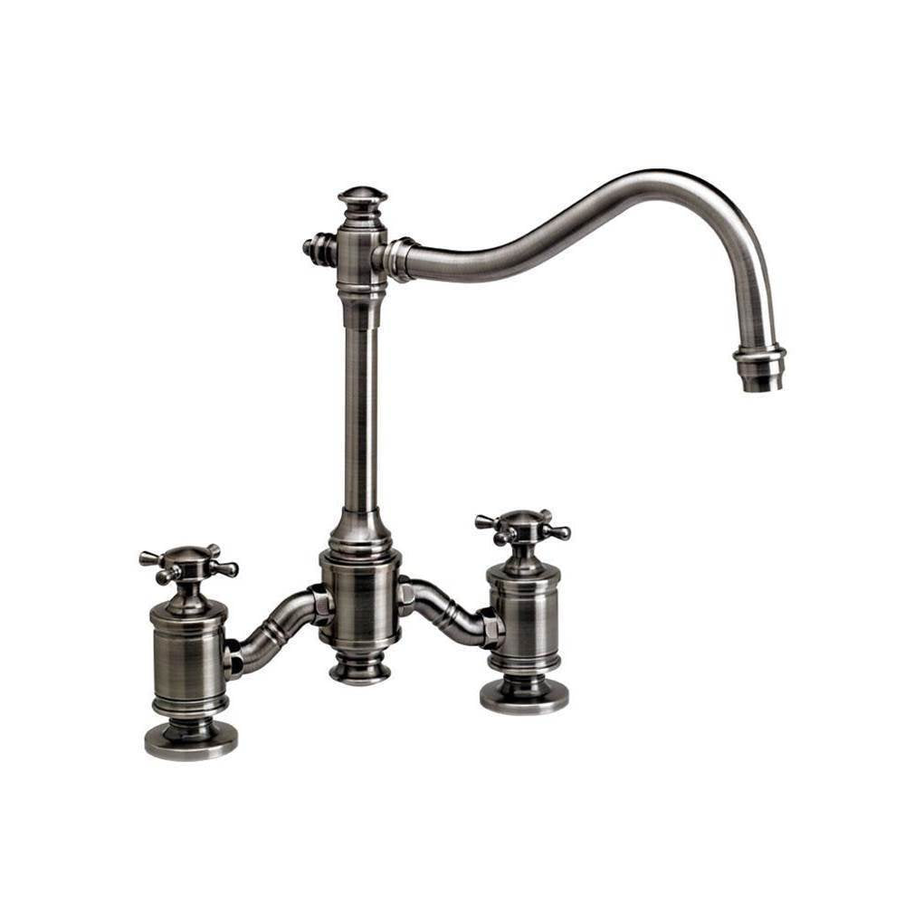 Waterstone - Waterstone Annapolis Bridge Faucet - Cross Handles - Graphite