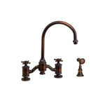 Waterstone - Waterstone Hampton Bridge Faucet - Cross Handles w/ Side Spray - Graphite