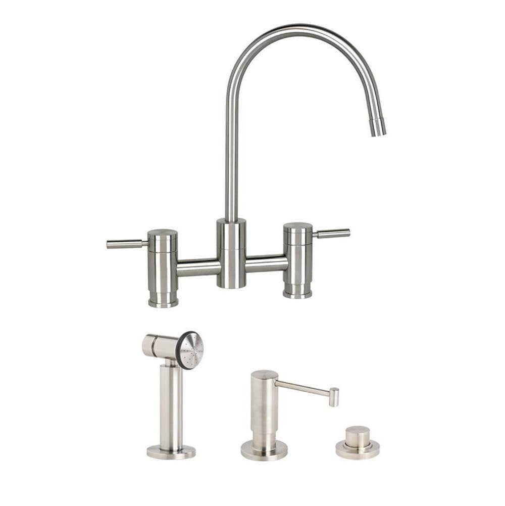 Waterstone - Waterstone Parche Bridge Faucet - 3pc. Suite - Graphite