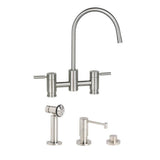 Waterstone - Waterstone Parche Bridge Faucet - 3pc. Suite - Graphite