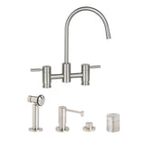 Waterstone - Waterstone Parche Bridge Faucet - 4pc. Suite - Graphite