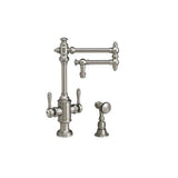 Waterstone - Waterstone Towson Two Handle Kitchen Faucet - 12'' Articulated Spout w/ Side Spray - Graphite