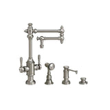 Waterstone - Waterstone Towson Two Handle Kitchen Faucet - 12'' Articulated Spout - 3pc. Suite - Graphite